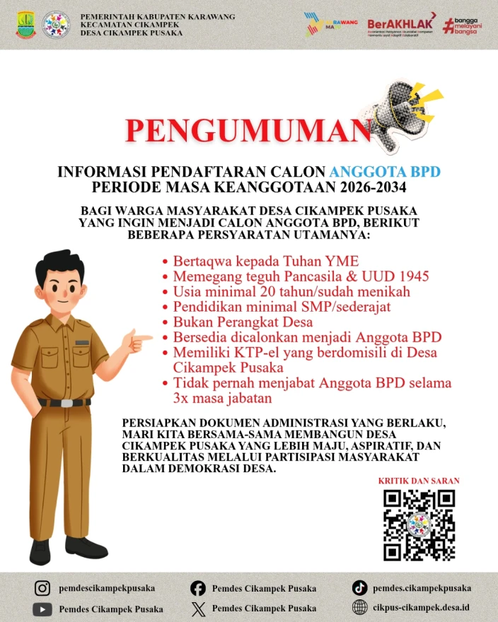 PENDAFTARAN CALON ANGGOTA BPD CIKAMPEK PUSAKA